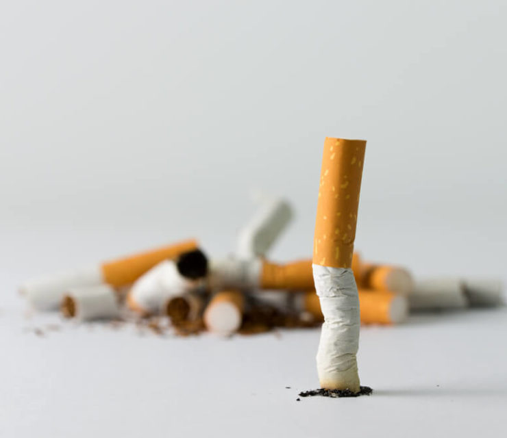 roup of cigarette indicates quitting smoking