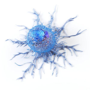 cancer cell on white background