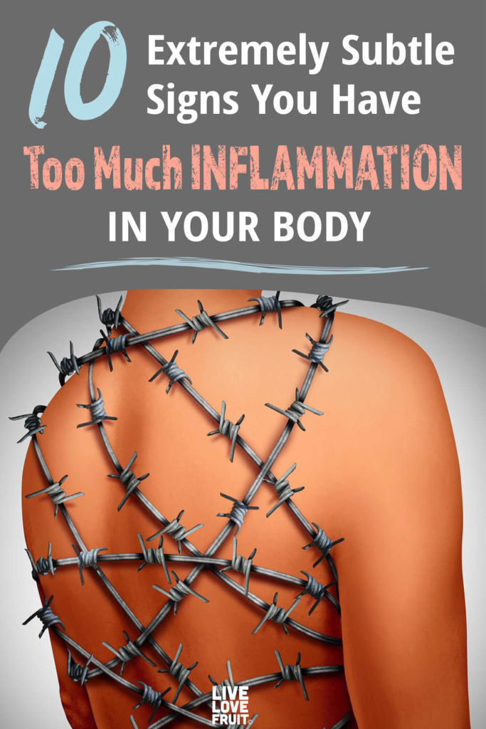 human body wrapped in barbed wire to demonstrate the pain of chronic inflammation with text - 10 extremely subtle signs your have too much inflammation in your body