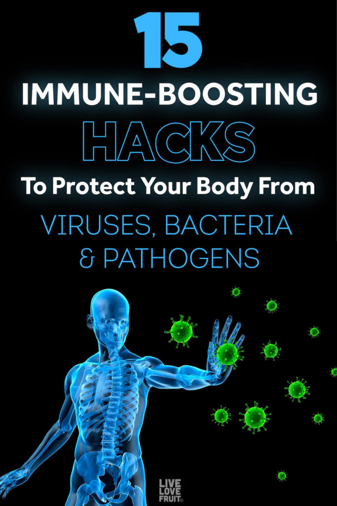 3D model of human warding off viruses and bacteria with text - 15 immune-boosting hacks to protect your body from viruses, bacteria & pathogens